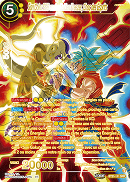 Son Goku SSB contre Golden Freezer, Choc des Esprits