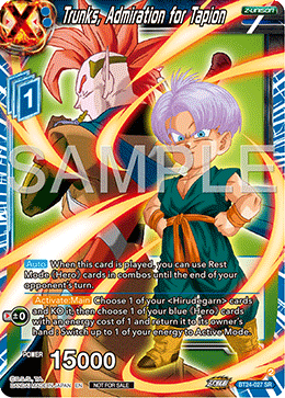 Trunks, Admiration for Tapion