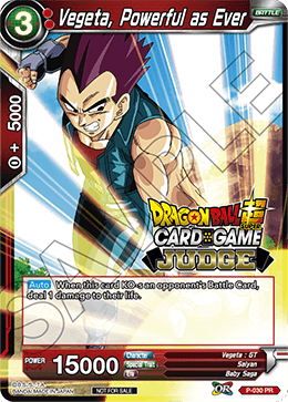 Double Shot Super Saiyan 2 Vegeta - Judge Promotion Cards - Dragon Ball  Super CCG