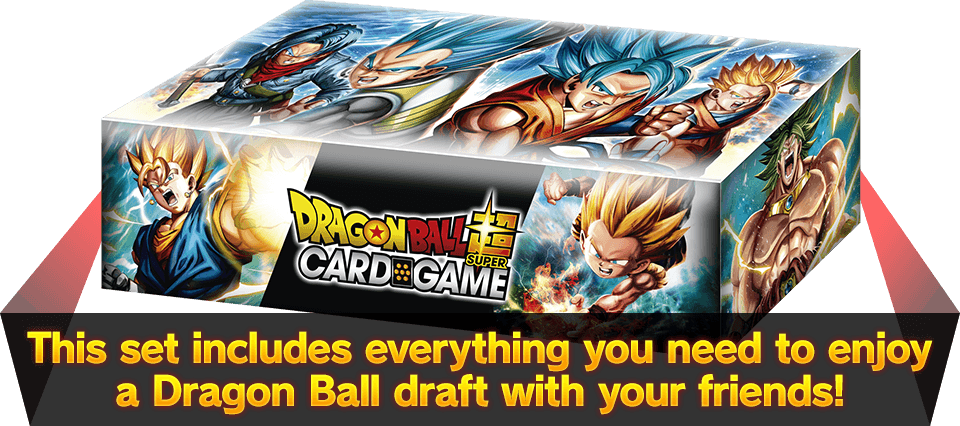This set includes everything you need to enjoy a Dragon Ball draft with your friends!